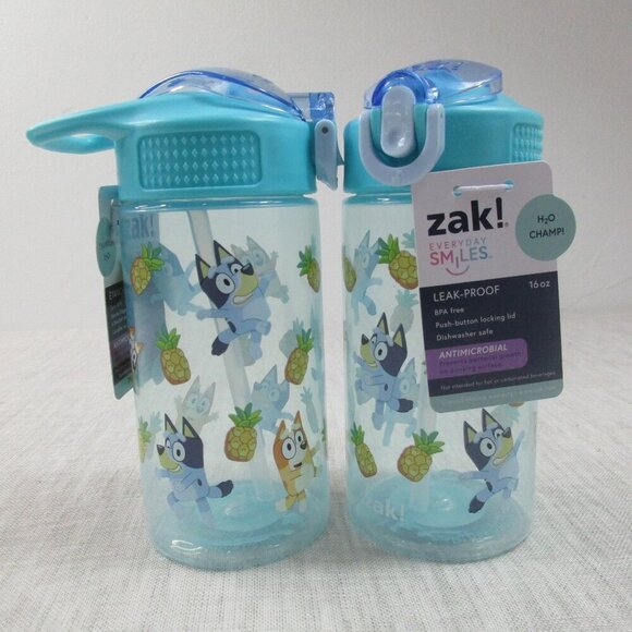 2 x Zak Design Reusable Leakproof Plastic Water Bottle Kids Blue 16‎ fl oz - Picture 2 of 5